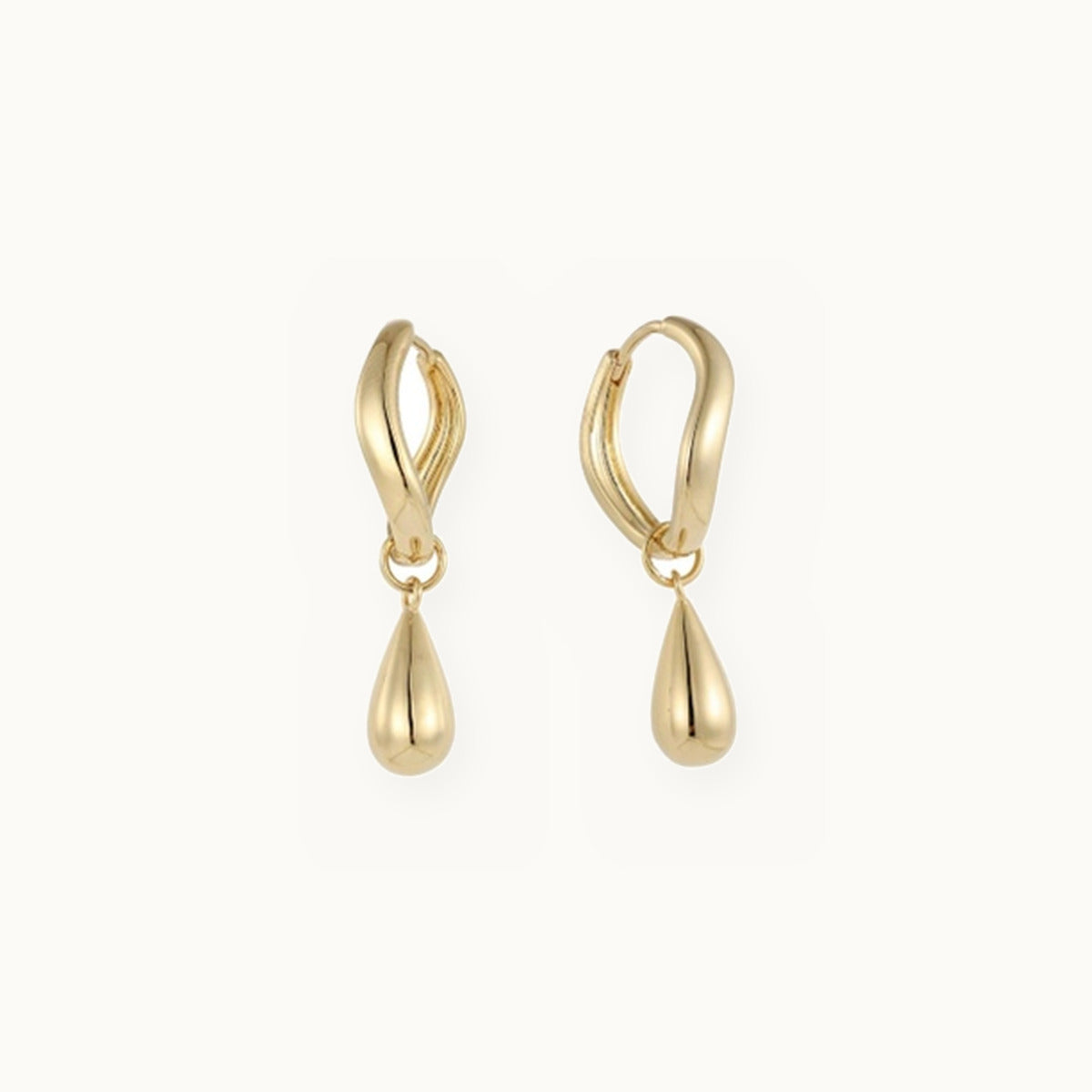Teardrop Charm Huggie Earrings