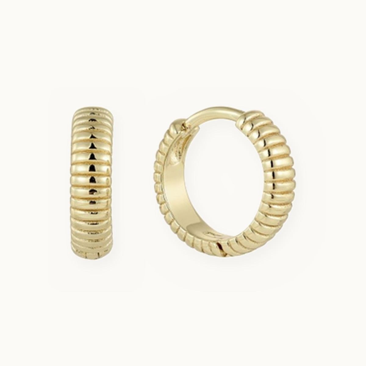 Ribbed Huggie Earrings