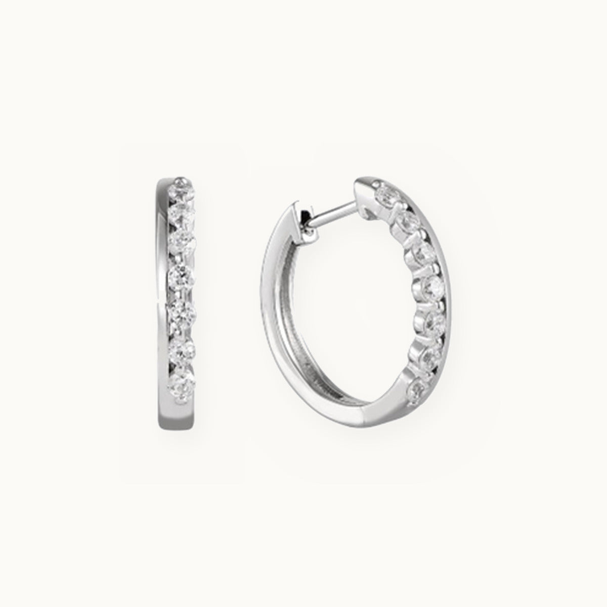 Moissanite Channel Huggie Earrings