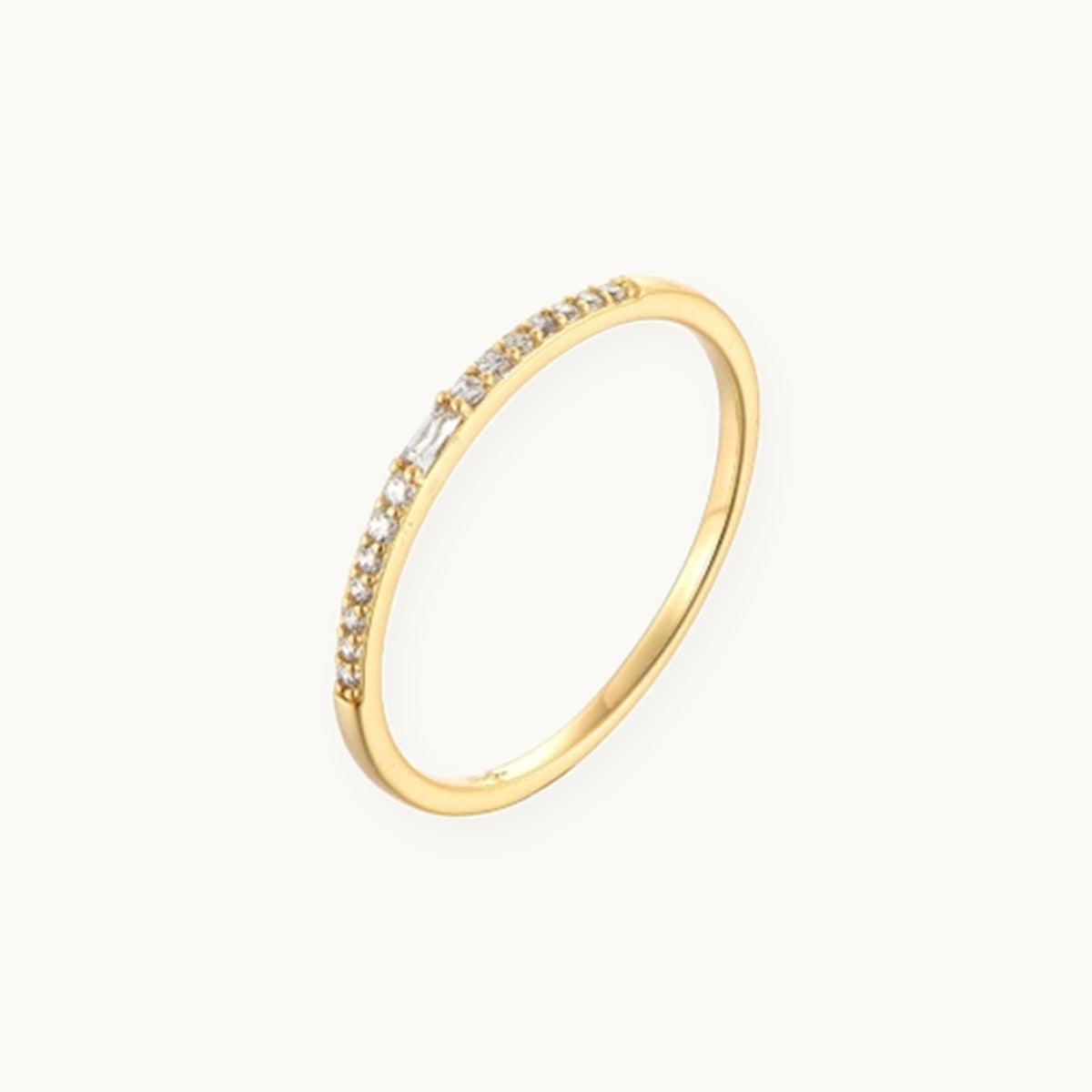 Moissanite Accent Solitaire Ring
