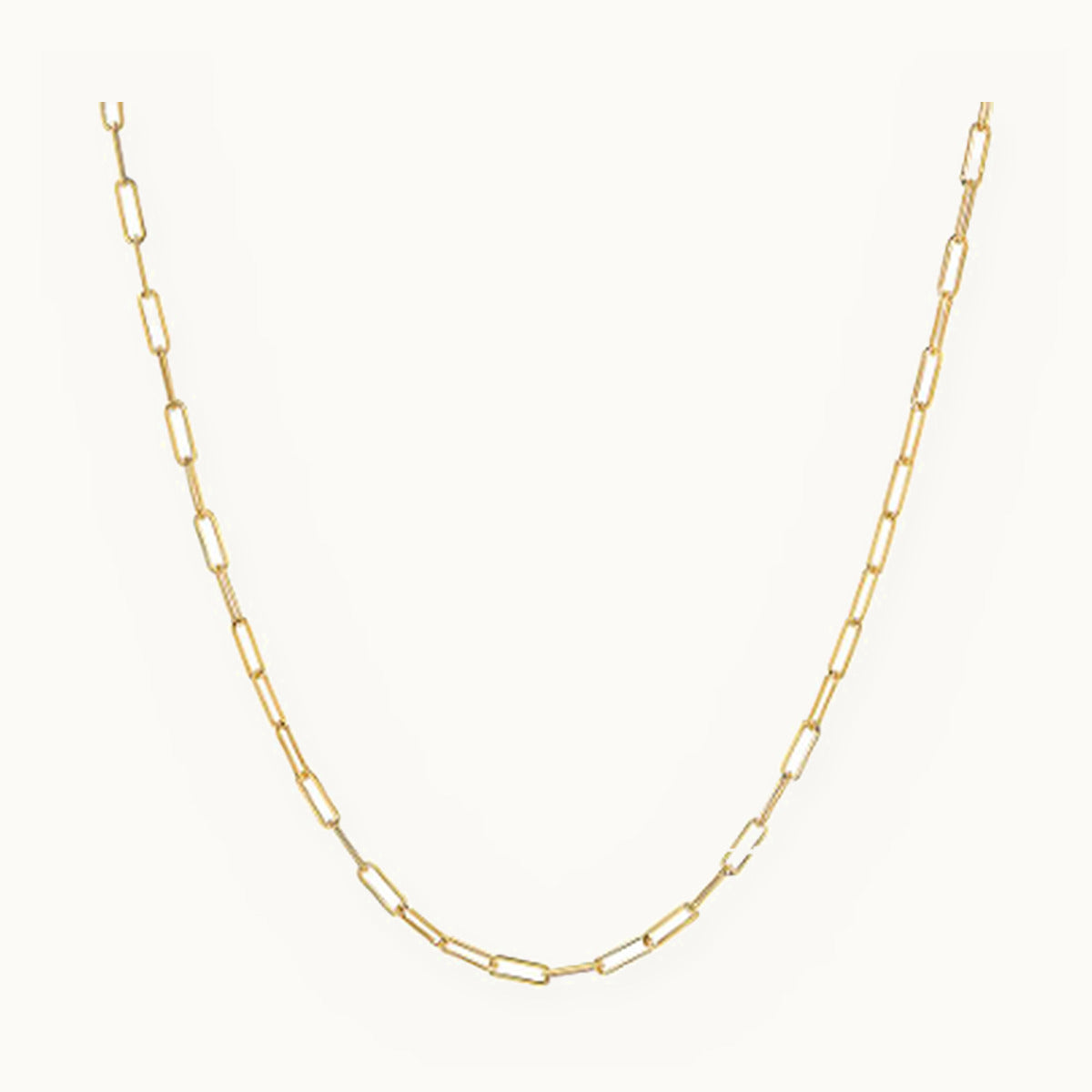 Fine gold paperclip link chain necklace