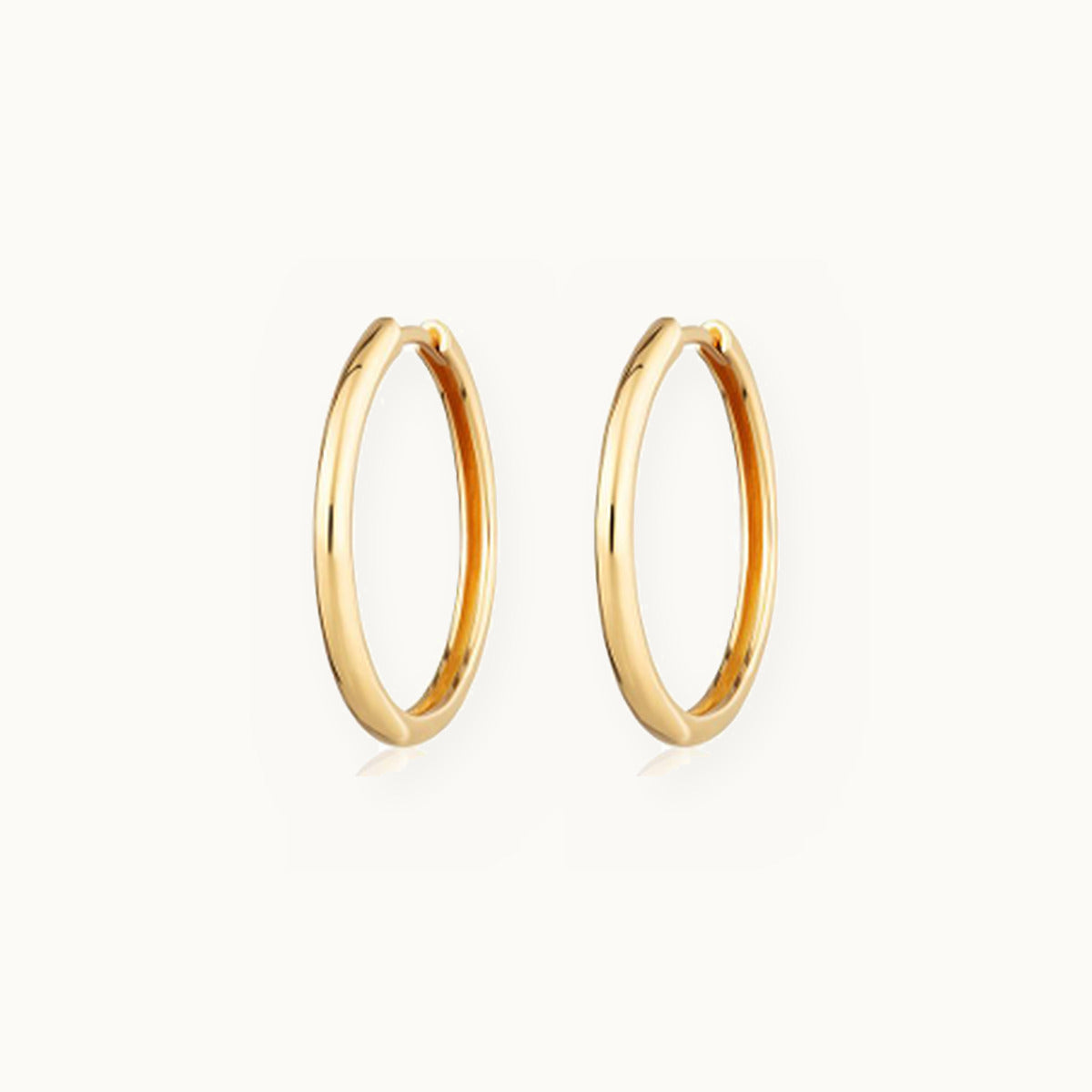 Pair of fine round gold hoop earrings
