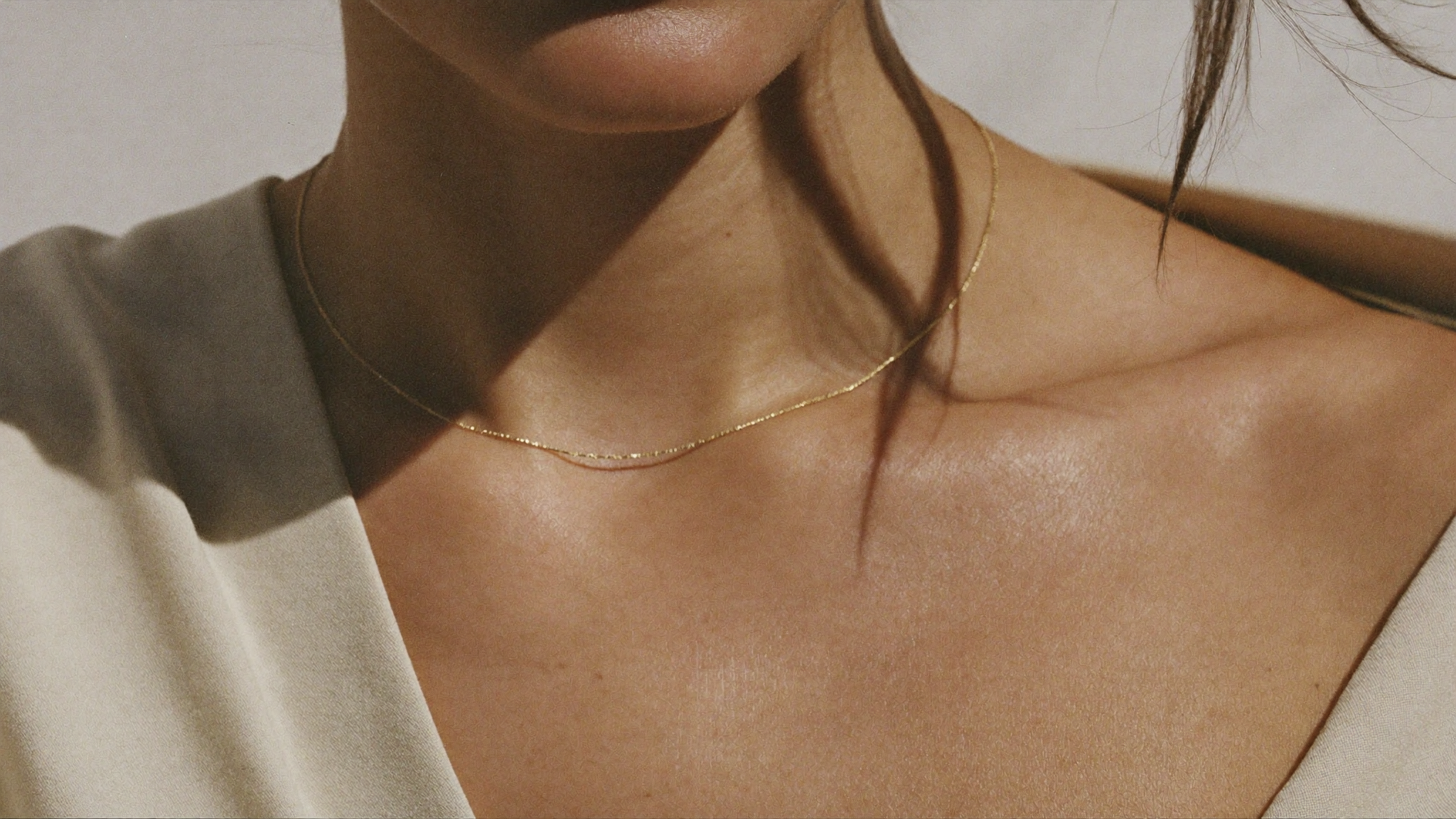 SEVORR gold vermeil necklace worn on skin