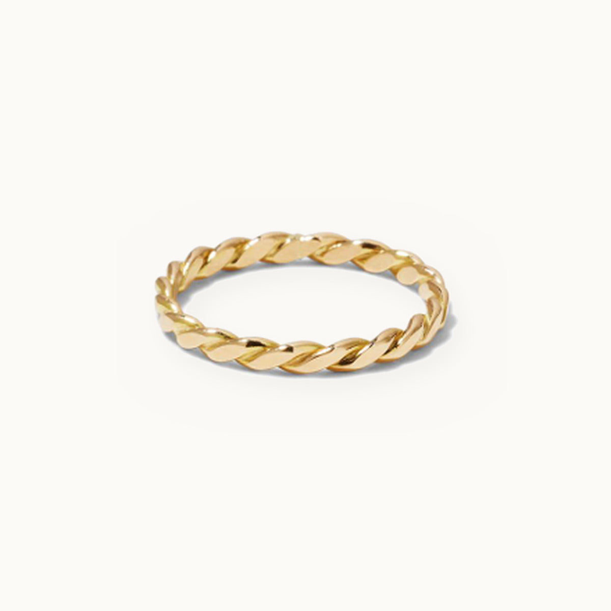 Gold ring with a continuous twisted rope band